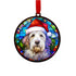 Bearded Collie in Santa Hat Suncatcher Decoration